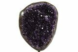 Dark Purple Amethyst Geode On Metal Stand - Uruguay #342488-1